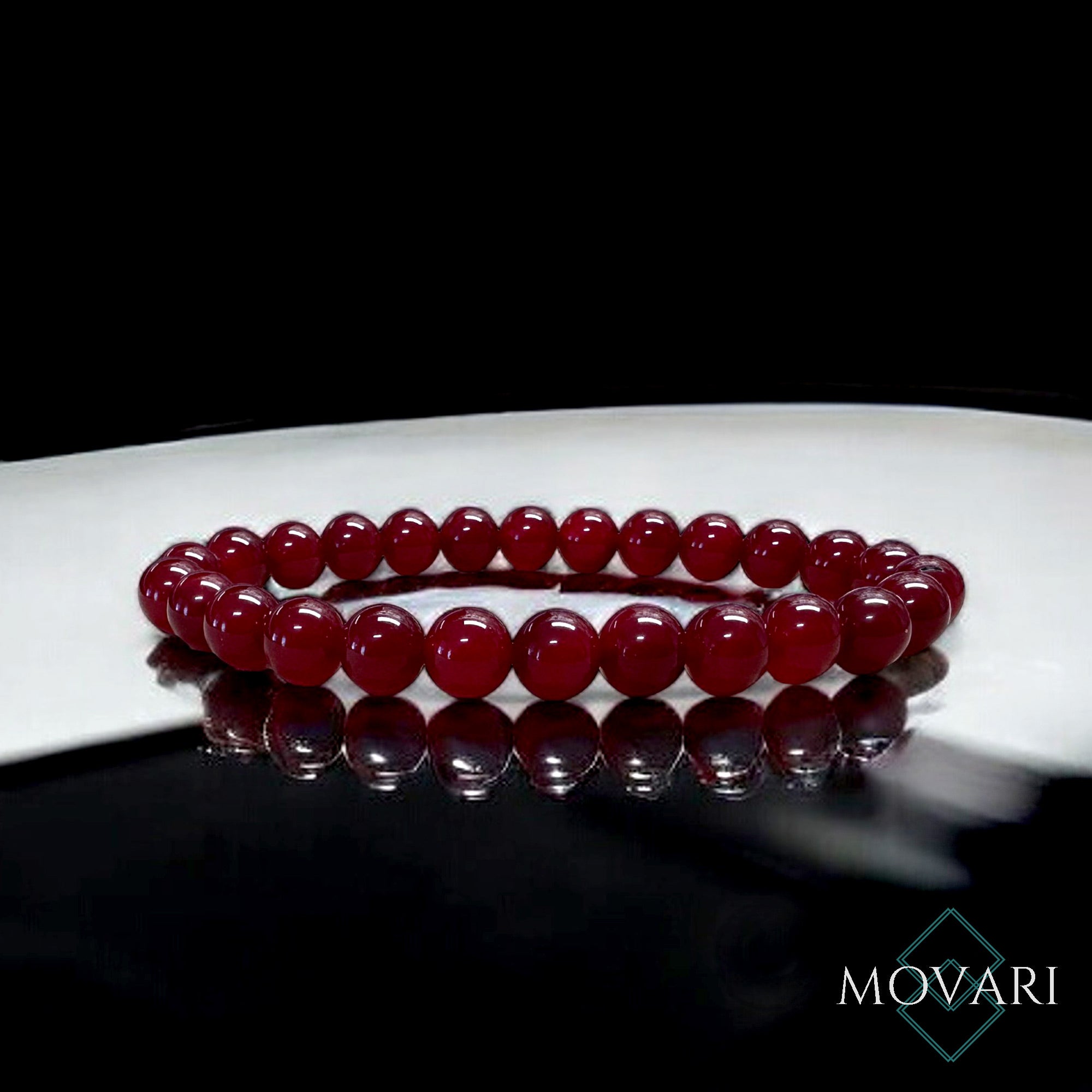 Deep Red AAA Jade Bead Bracelet Unisex Handmade Designer Bracelet