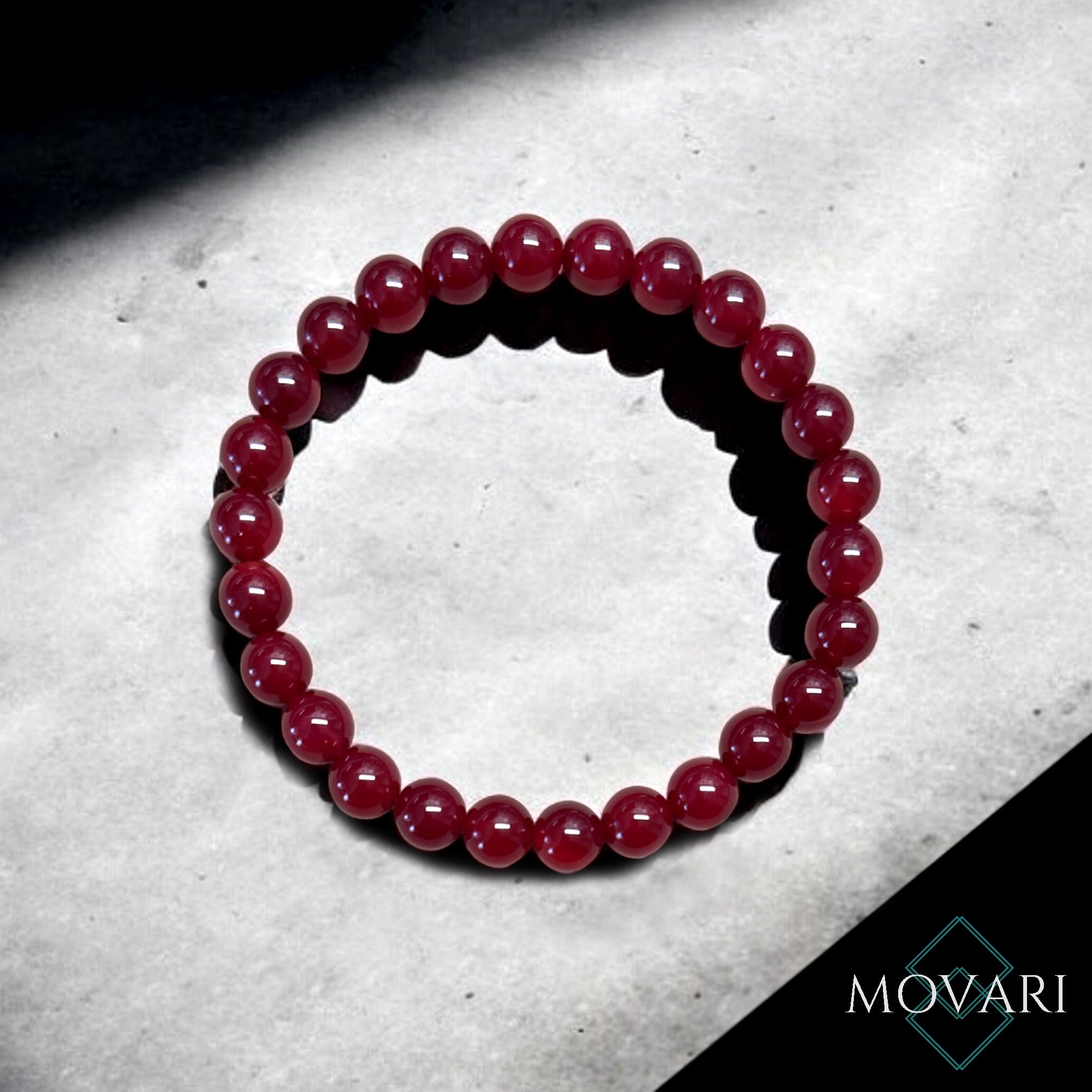 Deep Red AAA Jade Bead Bracelet Unisex Handmade Designer Bracelet