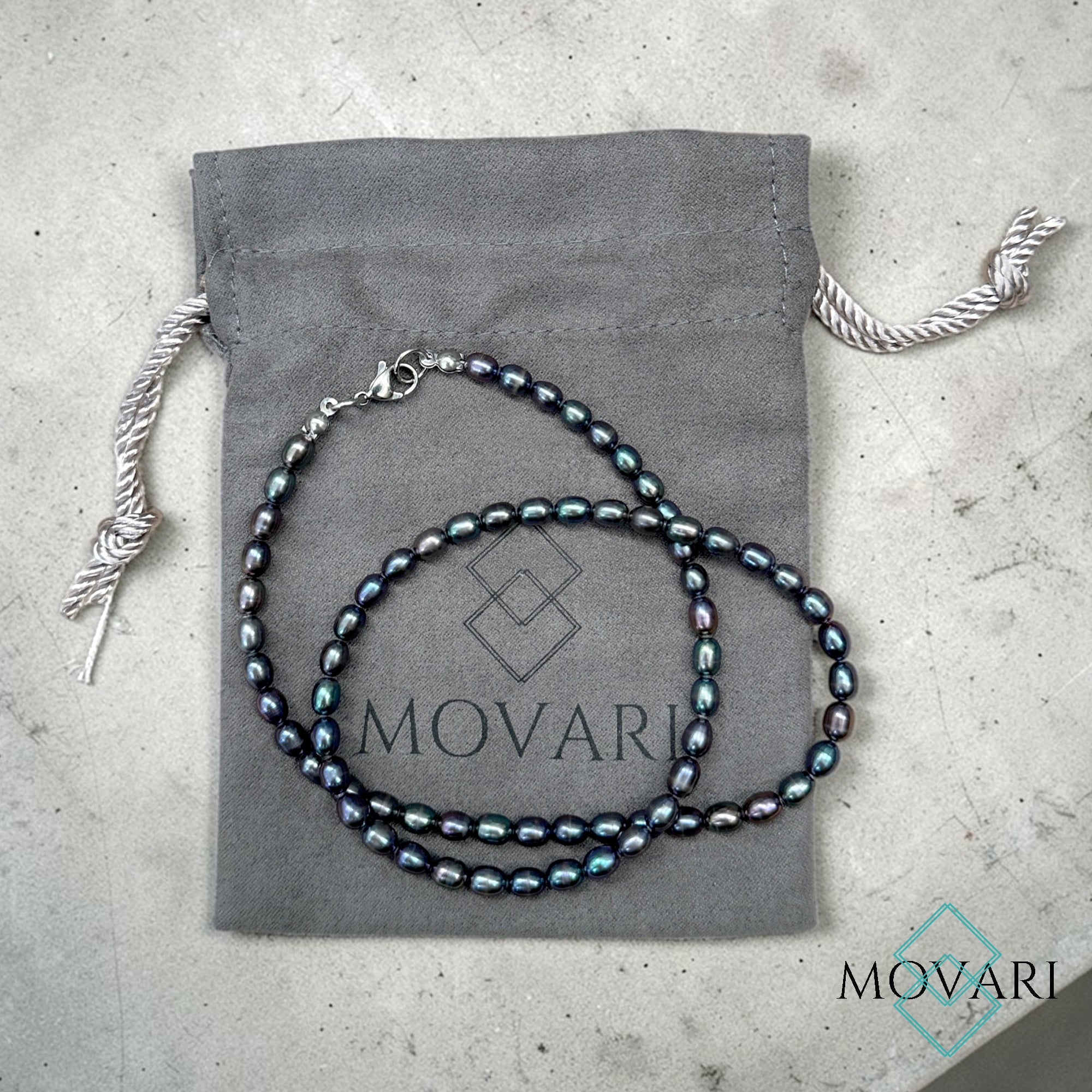 handmade pearl necklace by movari