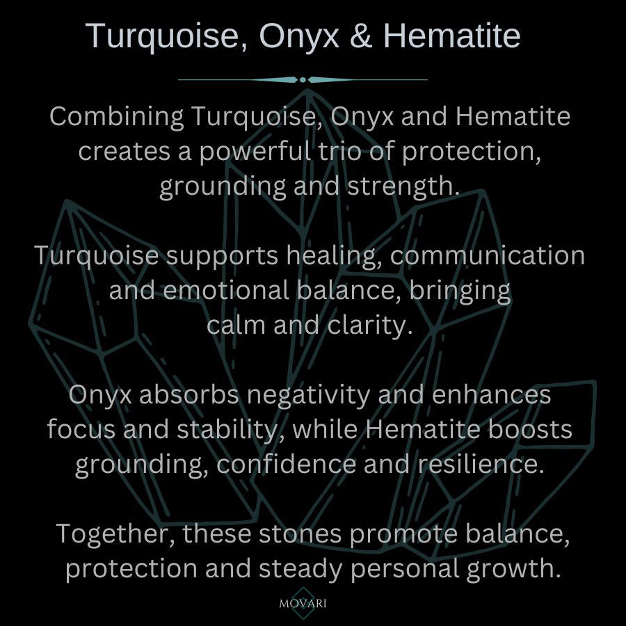turquoise, onyx and hematite meaning